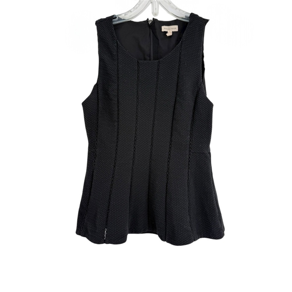 Rebecca Taylor Sleeveless Top Black Size 6 Fit/flare Lined Scoop Neck - Picture 5 of 11